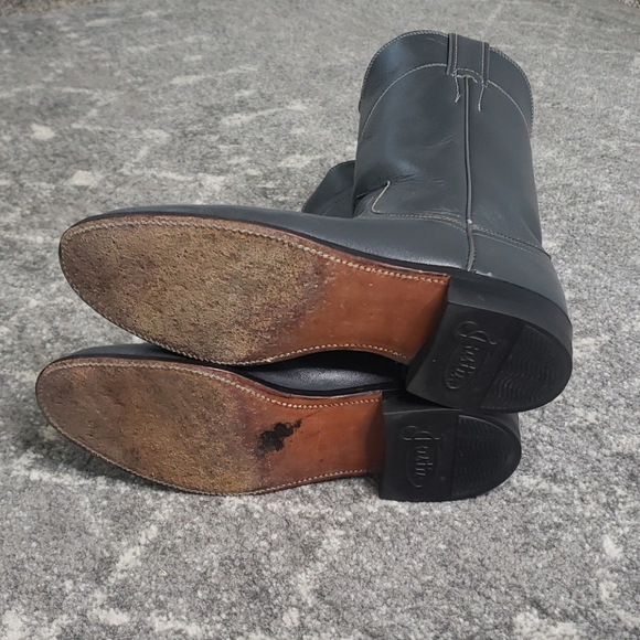 Justin Boots Women's Gray Leather Boots - Picture 5 of 7